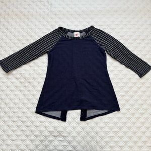 Jenna and Jessie Girls Navy Blue Long Sleeve Knit  Pullover Size M